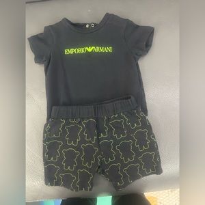 Used Armani Tshirt & Shorts baby boy 3-6m